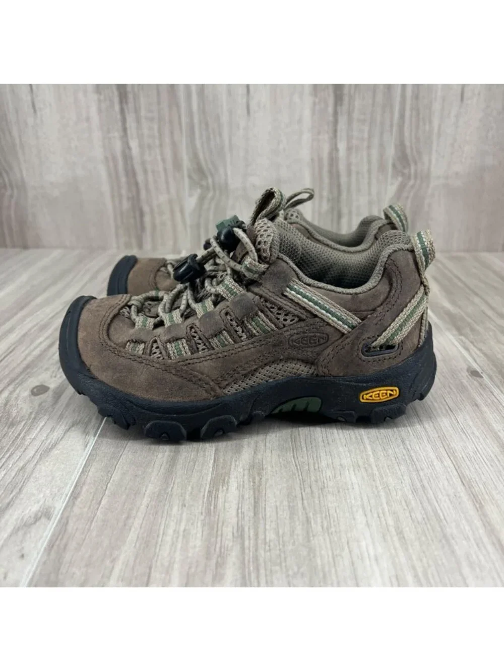Keen Hiking Shoes Kids Toddler 9 Almosa Brown Leather Toggle Low Top Outdoor